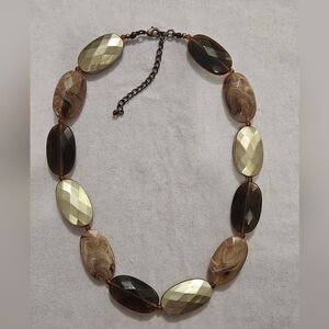 Elegant Brown and Gold Beaded Necklace
